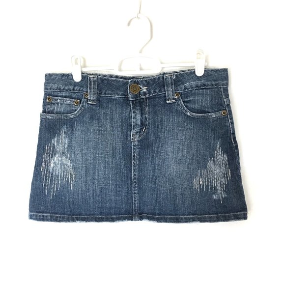 Chocolatte Dresses & Skirts - Chocolatte Denim Mini Skirt Distress/Mended 30x12